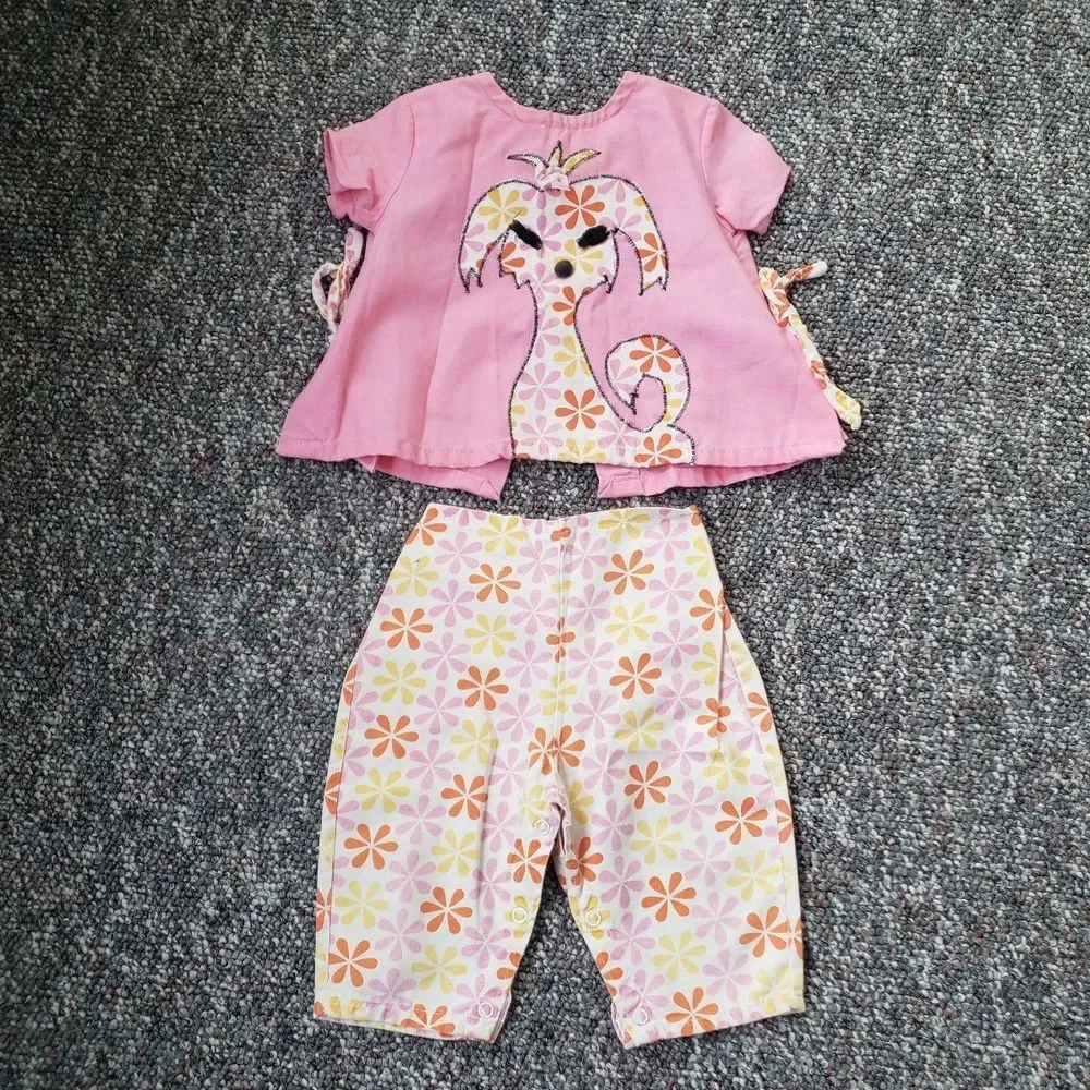 60s/70s flower Power‎ Puppy Toddler Set